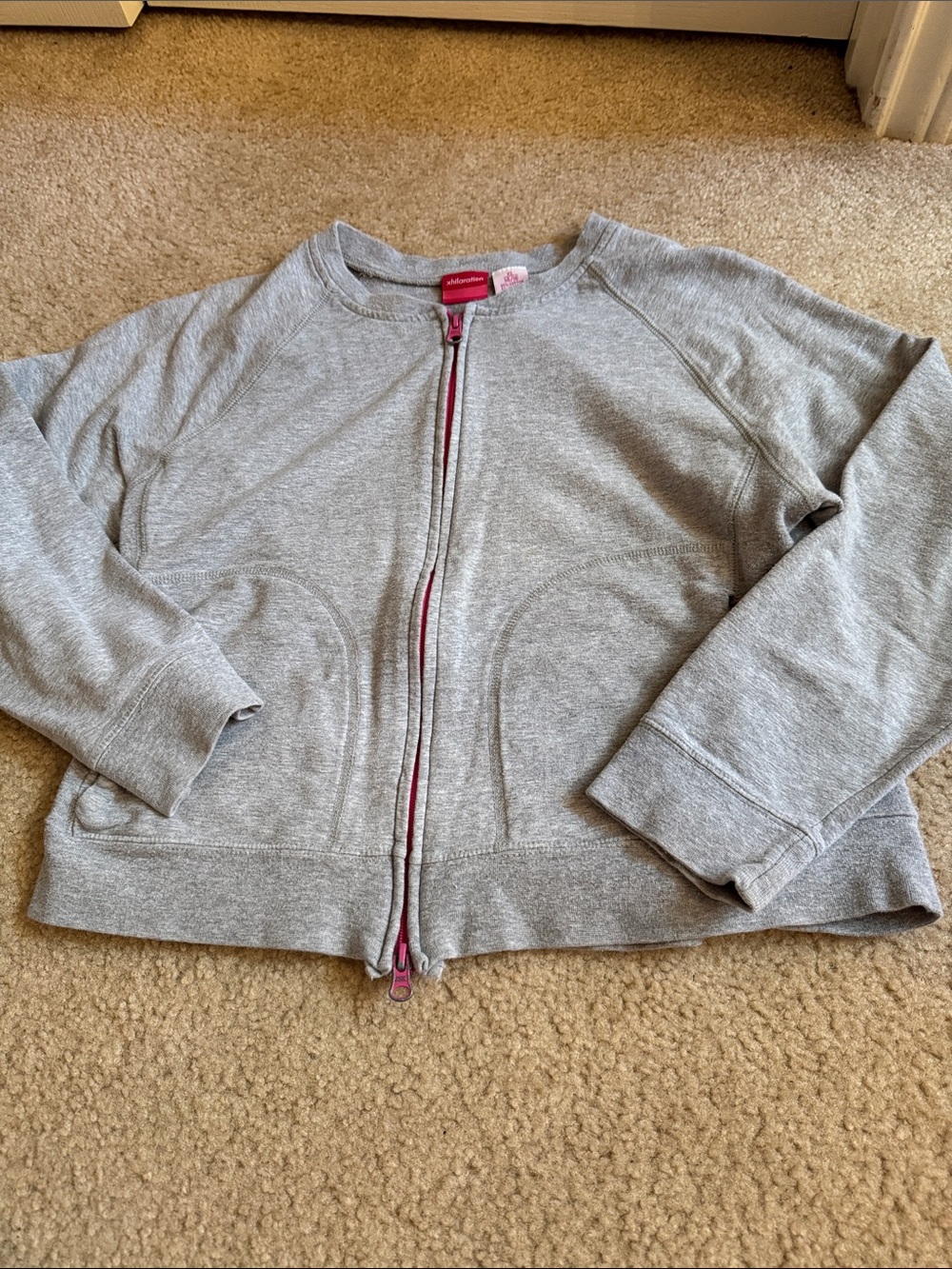 ⭐️ BIG GIRLS -  Xhilaration Gray Zip Hoodie with Pink Trim - Size 14-16